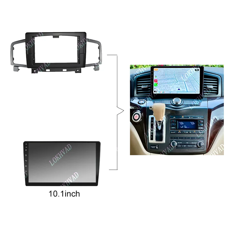 LOKHVAD 10.1 Inch Car Frame Fascia Adapter Android Radio Dash Fitting Panel Kitr For Nissan Quest Elgrand E52 2011-2016