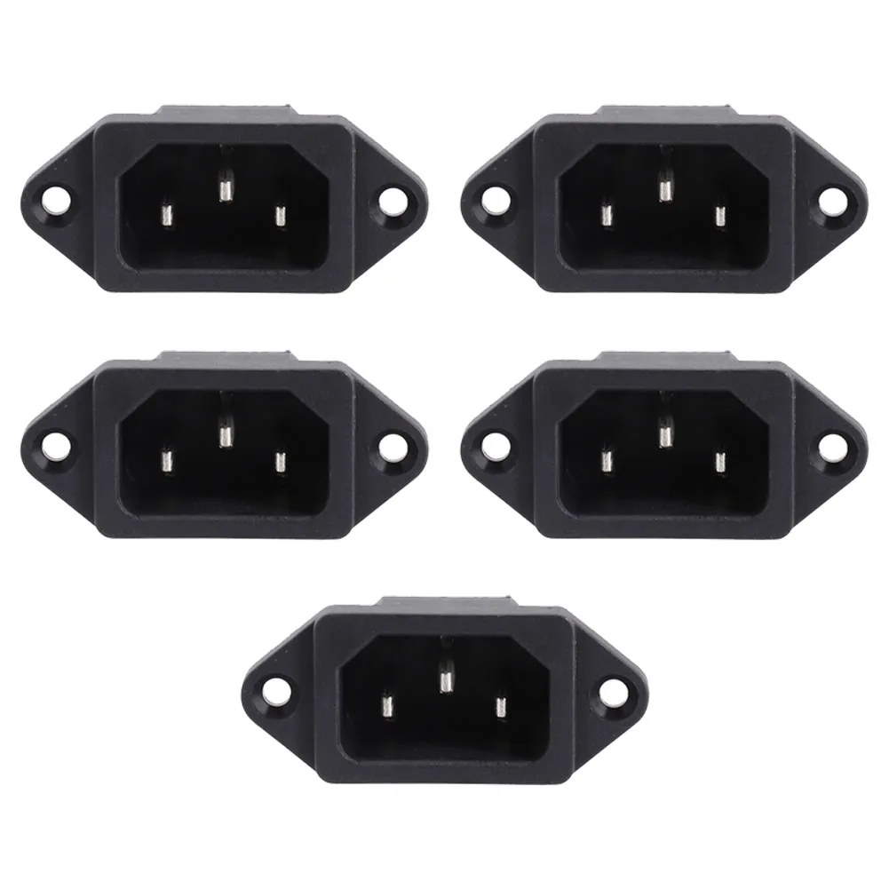 5pcs AC-04 3-Pin Charging Socket Connectors with Male Female Interface Rated 250V 10A for Power Connection in Wiring Projects