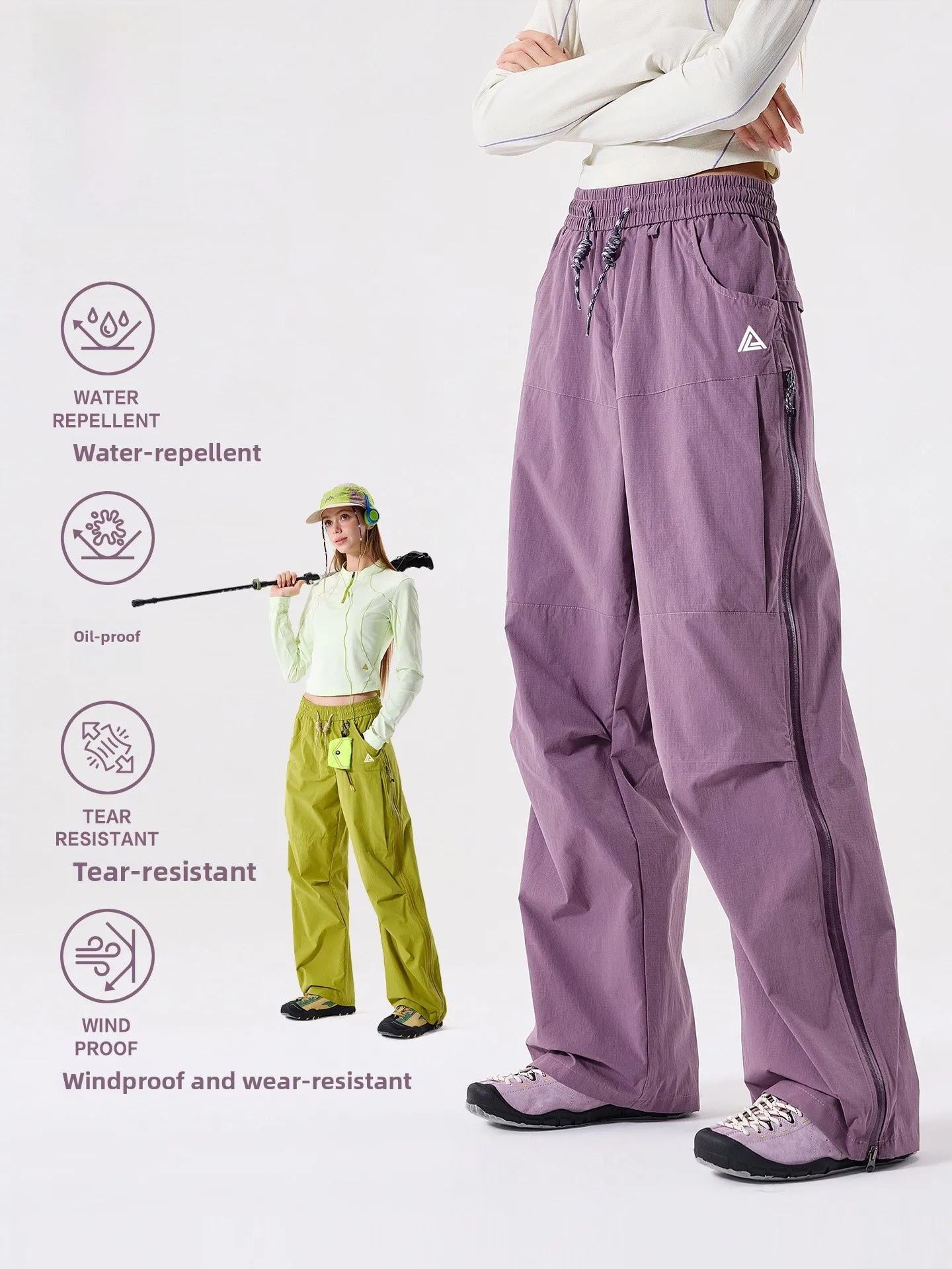 LAZY DAY Outdoor Three-Proof Hiking Pants Women's Autumn Winter Loose Casual Straight Leg Trousers for Trekking And Climbing