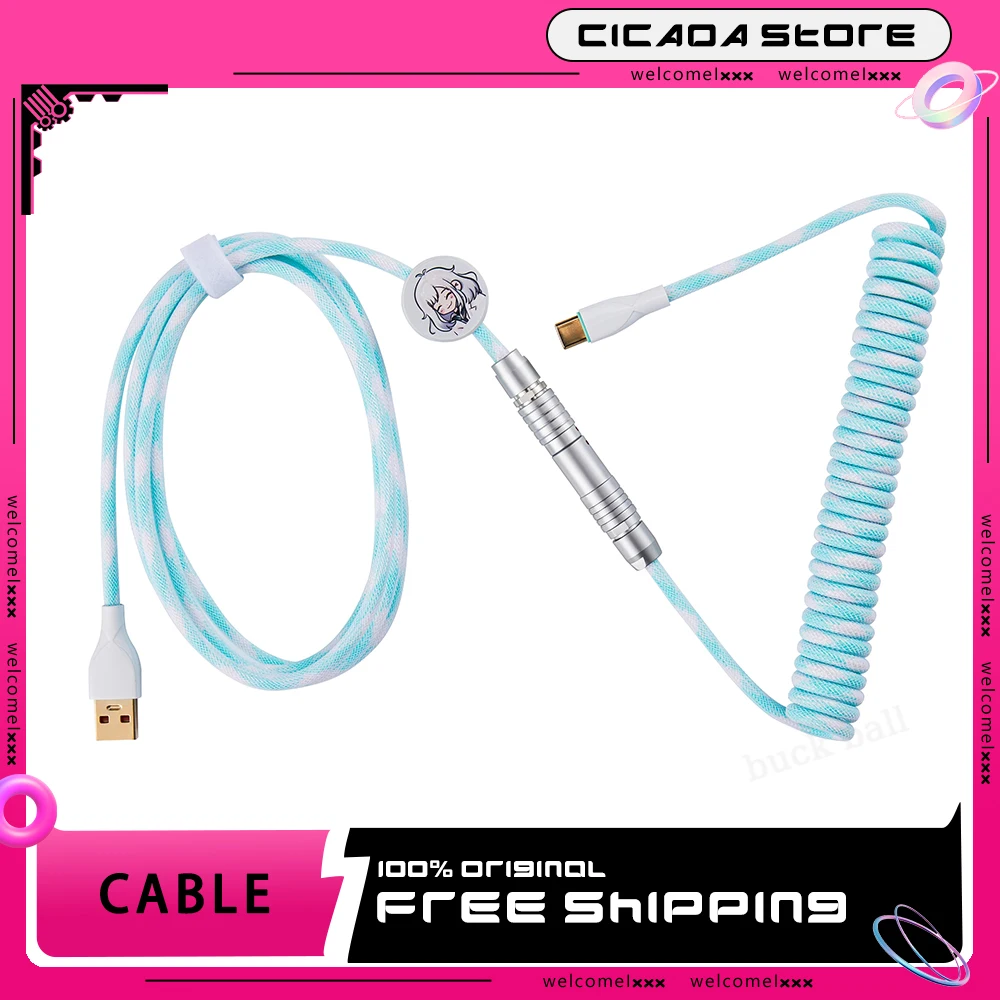 

Humu Keyboard Cable Coiled Type-C Data Line With Winder Cable Rod Coil Decorative Rod For Mechanical Magnetic Keyboard Hm66