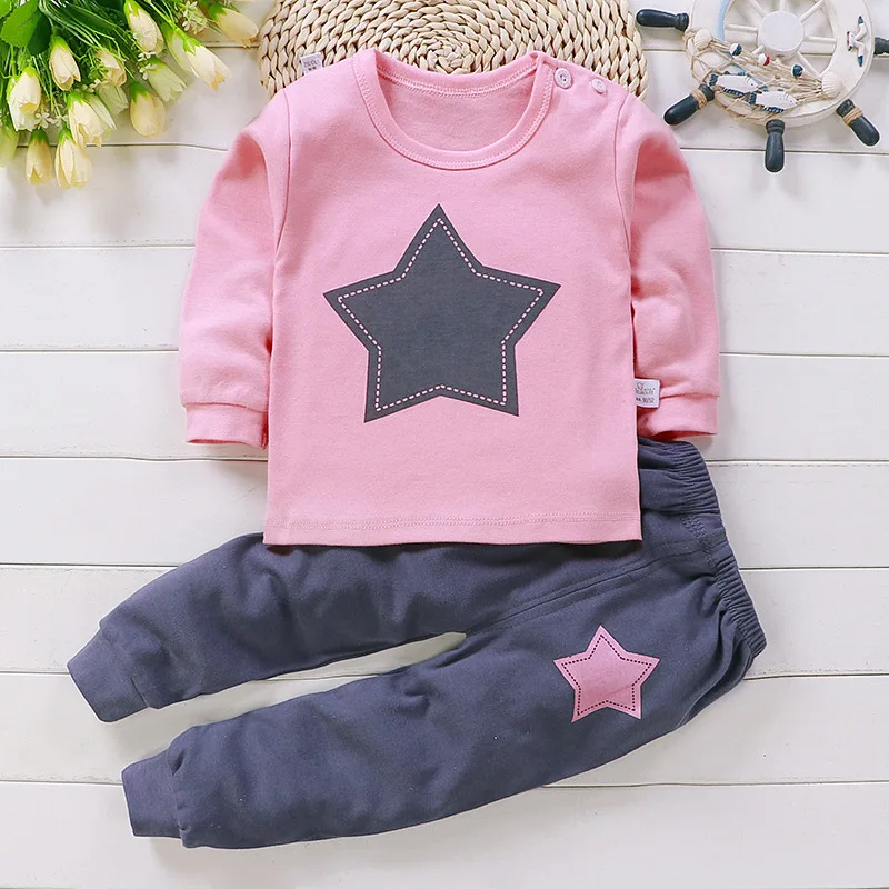 

Kids Autumn Sleepwear Pajamas For Girls Boys Long Sleeve Tops+Pants Suits Fashion Home Clothing Baby Kid Sleep Costume