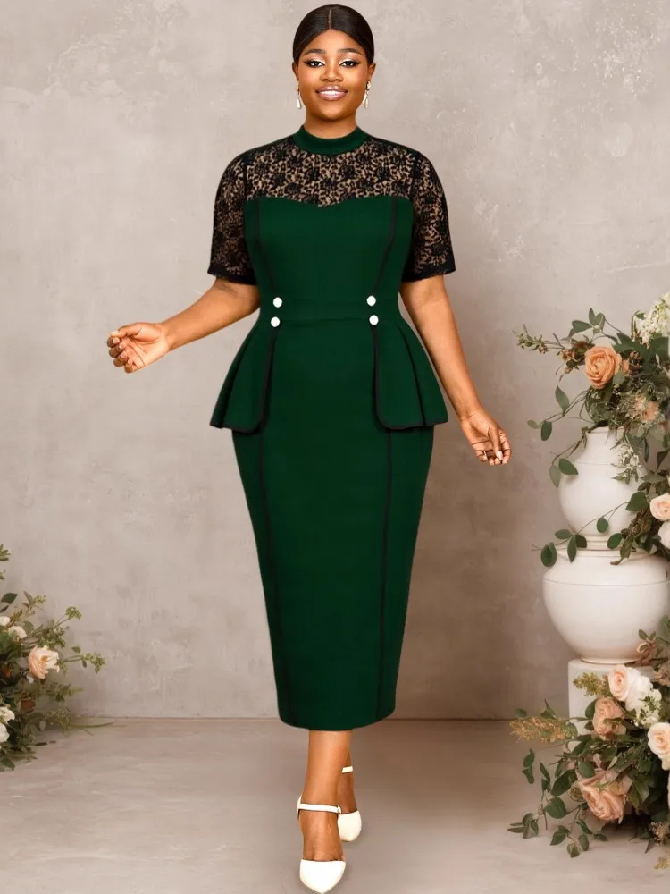 

L-4XL Одежда больших размеров Платья Женские халаты Лето-Осенний уличный стиль с коротким рукавом Повседневное платье миди большого размера 3XL