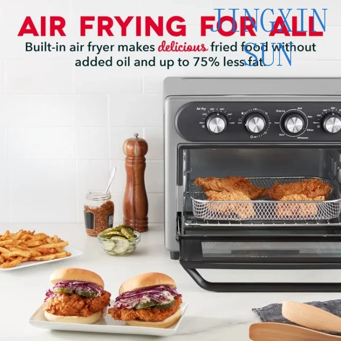 Commercial Electric Air Fryer 7 in 1 Convection Toaster Oven Cooker, Rotisserie+Non-stick Fry Basket