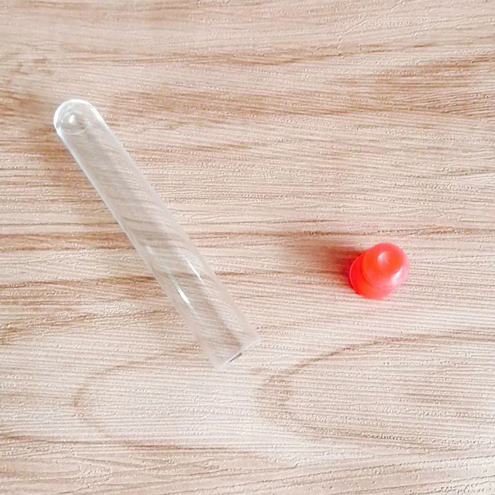 

10 pcs 16X1Cm Transparent Plastic Storage Bottles Beads Needle Organizer Red Plug Clear Container For Diy Crafts Jewelry Fishing
