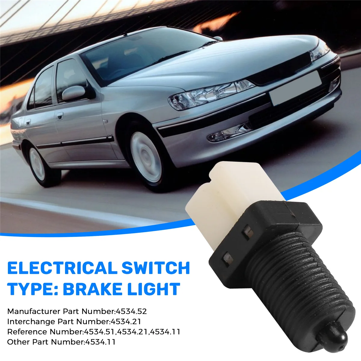 

Новый стоп-сигнал, 2-контактный выключатель для Peugeot 106 206 306 307 405 406 Expert 453411