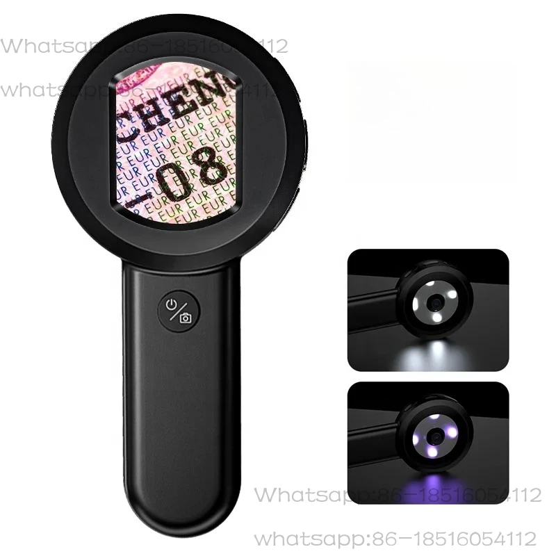 100X handheld magnifying glass with light handle optical glasses lenses reading collection gifts