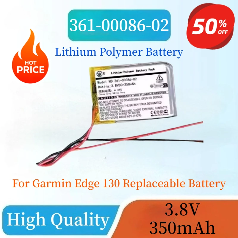 

New High Quality 361-00086-02 GPS Replaceable Lithium Polymer Battery 3.8V 350mAh For Garmin Edge 130