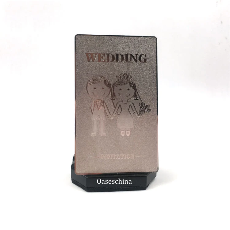 Customized query 2025 Wholesale Exclusive Occasions Custom Cards Elegantly Engraved and Printed Metal Invitation Cards for Weddi