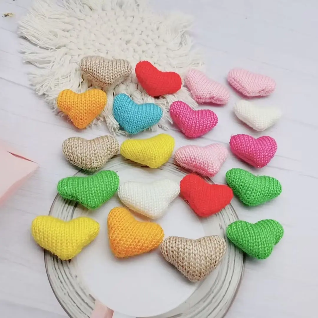 10PCS DIY love ice cream colour peach heart new autumn and winter woolen headdress clothing accessories bags shoes and socks acc