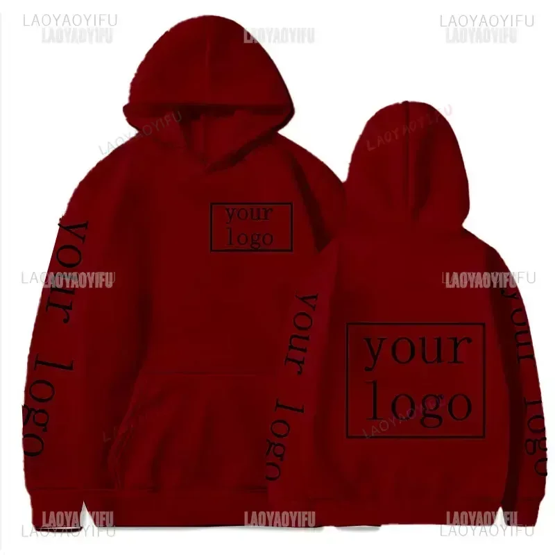 Customized Logo Personalized Hoodies Warming Long Sleeve Sweatshirt Student Casual Custom Printed Text DIY Hoodie Fashion Tops