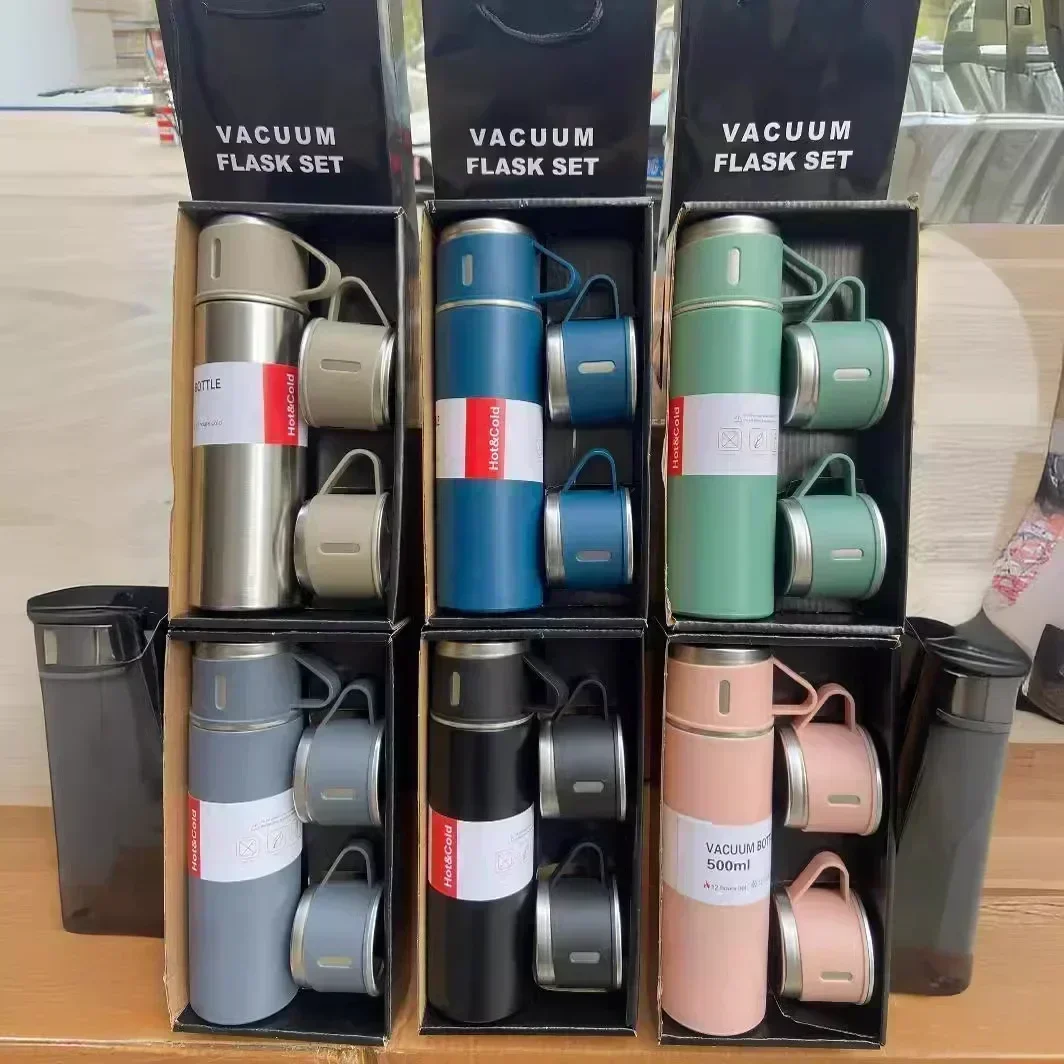 Thermos isolato 2025 con tre coperchi - Ritenzione calda/fredda 24