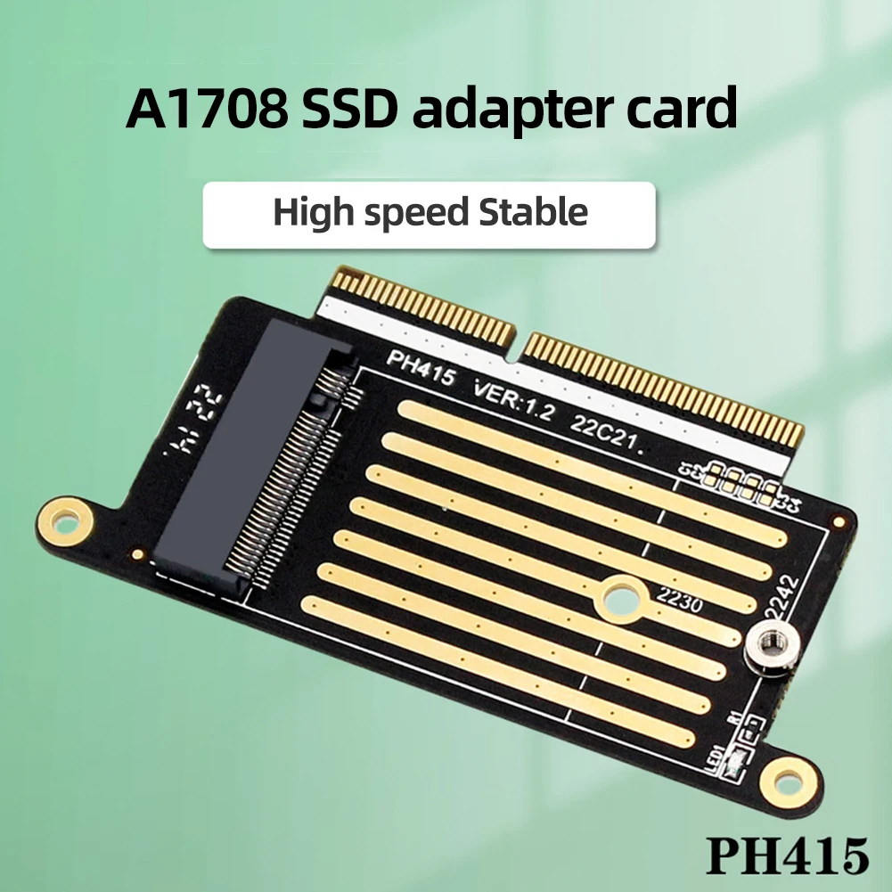 M.2 NVME M Key M Key NVMe M2 SSD Adapter Card Plug and Play NGFF M.2 SSD Riser for 2230/2242 SSD for MACBOOK PRO 2016/2017 A1708