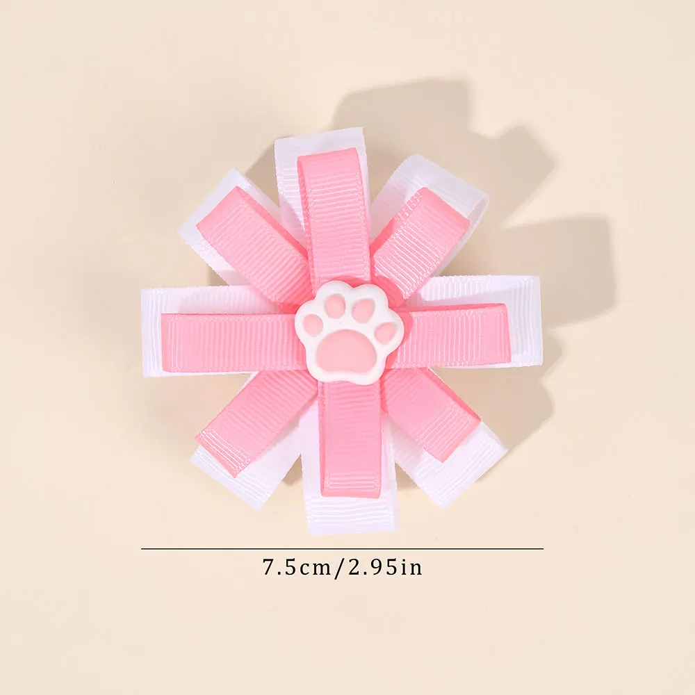 2PCS Ribbon Flower Bows Hair Clips Little Girl Floral Children Hairpin Handmade Princess Barrettes Headwear Hair Accessories image 5