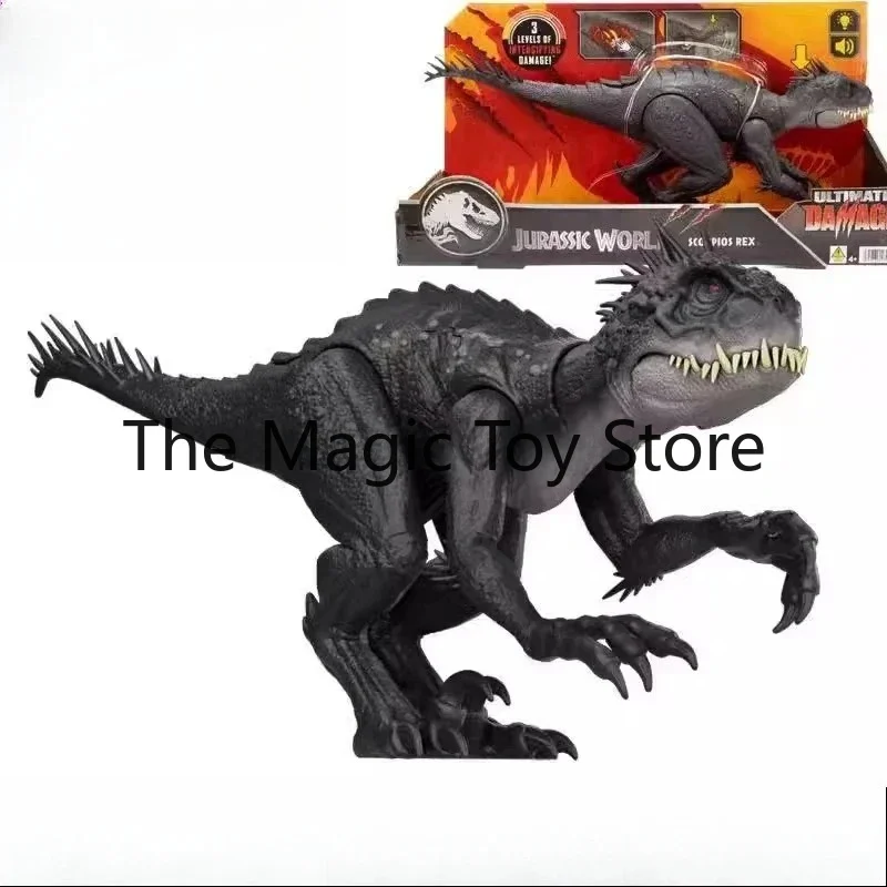 Jurassic World Scorpios Rex Dinosaur Action Figure with Ultimate Destroyer Sound Effect Anime Collectible Model