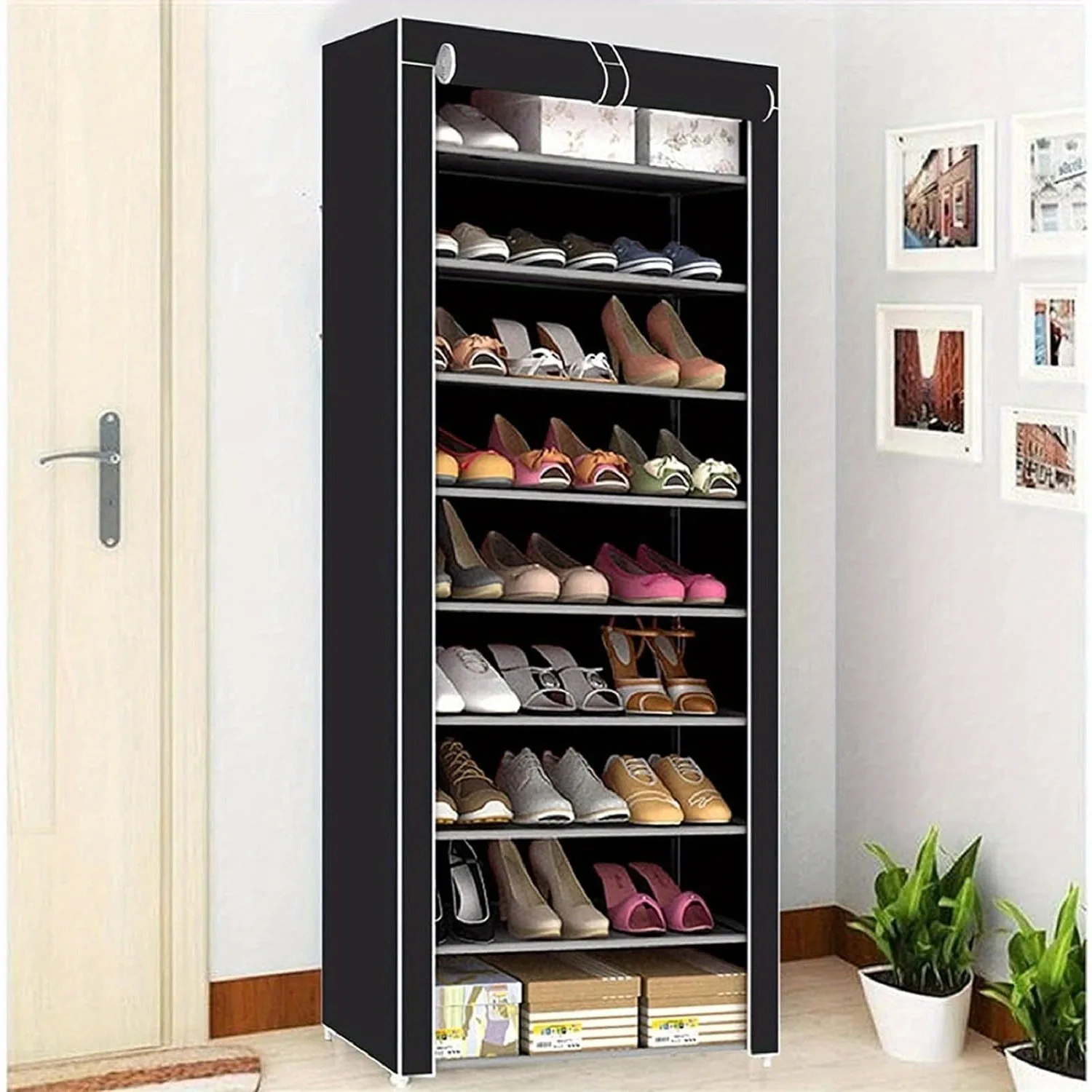 0-layer shoe rack storage shoe cabinet with dust cover, 160 * 58 * 28 cm, storage and storage, can accommodate 27 pairs of shoes