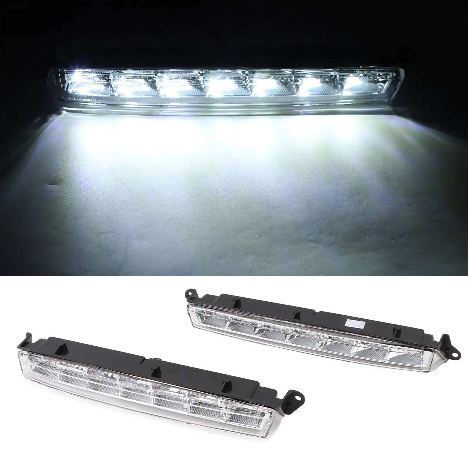 

Fog Lights Direct Replace Front LED Fog Light Driving Lamp Left Right DRL Fog Light Easy Install for GL‑Class X164 2006–2012