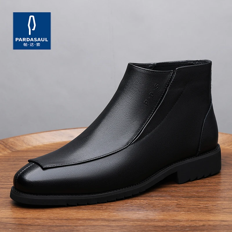 Botas Chelsea Pardasaul, botas altas de cuero para hombre, nuevo estilo, botas cortas forradas de invierno 241102