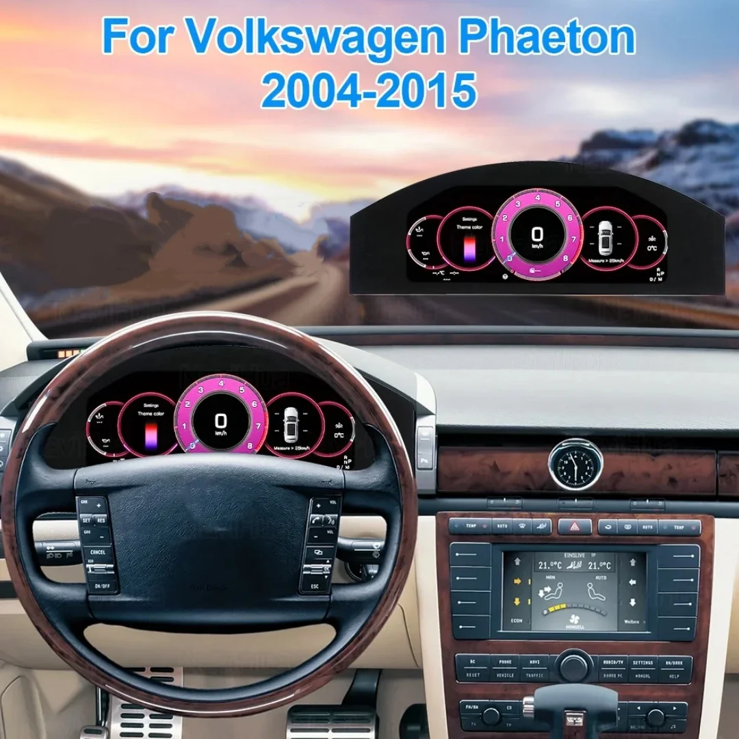 

12.3 Inch Digital Cluster Odometer Screen For Volkswagen Phaeton 2004-2015 Virtual Cockpit Speed Meter Car Dashboard Instrument