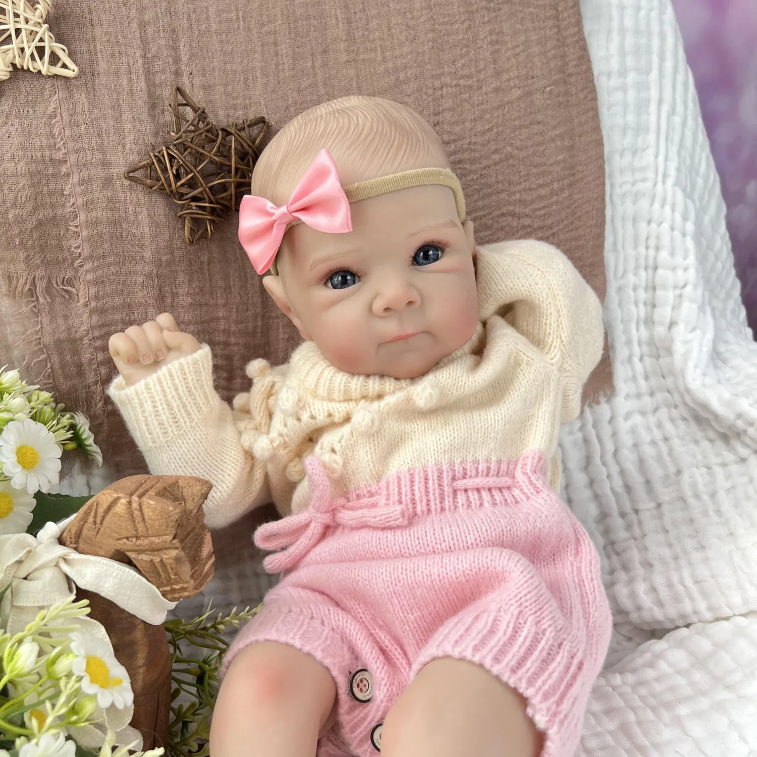 ตุ๊กตา BZDOLL รุ่น Real Look ขนาด 18 นิ้ว (45 ซม.) ตุ๊กตา Reborn ตัวผ้าเหมือนจริง ผิว 3 มิติ น่ารัก แฟชั่น ของขวัญวันเกิด