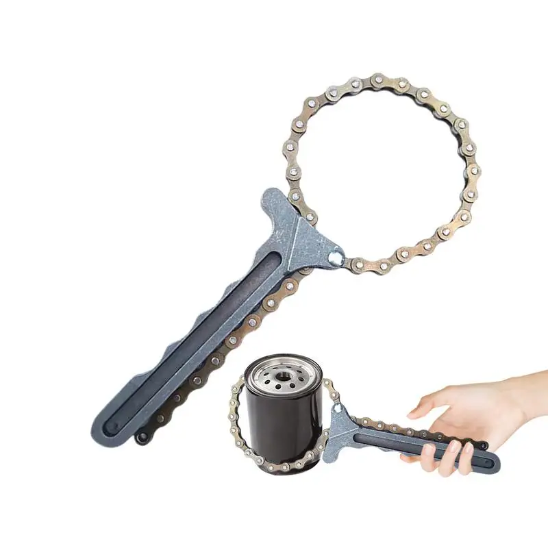 

Цепной ключ масляного фильтра Цепной ключ из углеродистой стали для трубных фитингов Регулируемый эффективный инструмент для снятия масляного фильтра Инструмент для ремонта автомобиля