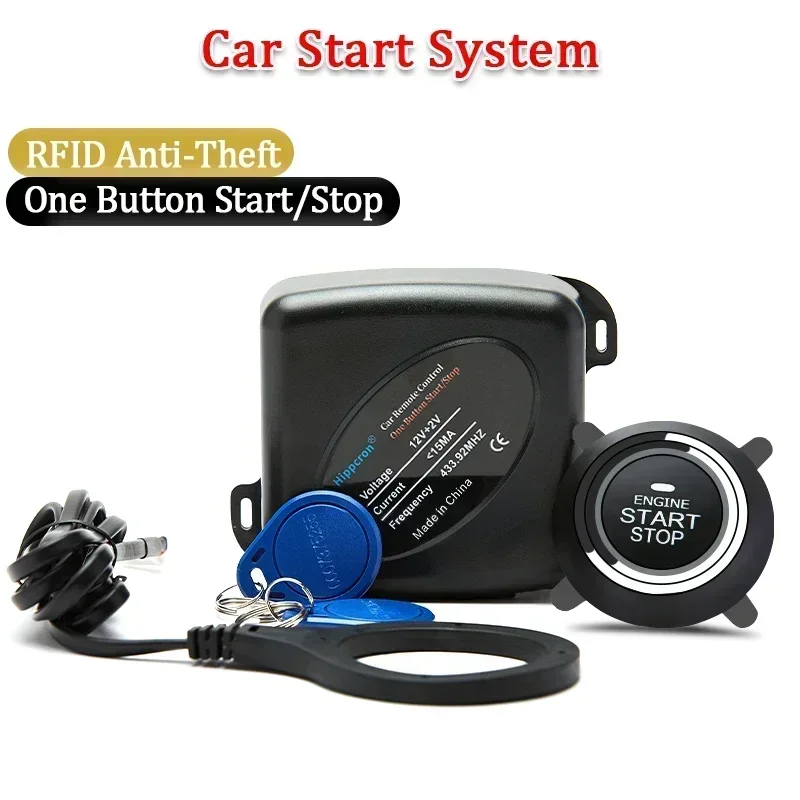 HIPPCRON Auto Schlüsselloser Zugang Motorstart Fernbedienung Alarmsystem Druckknopf-Start-Stopp Universell Sicher – Detail 5