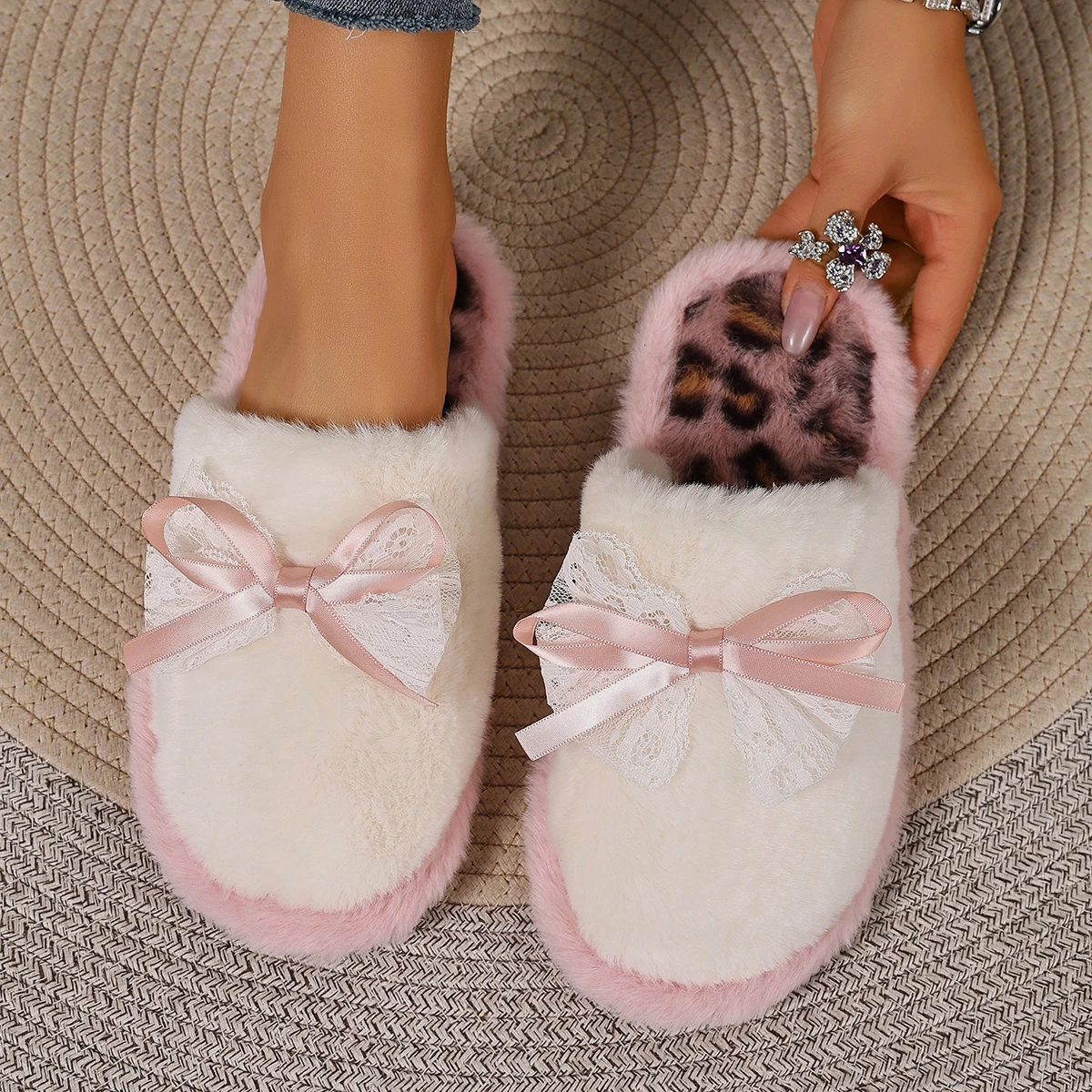 chinelos-femininos-de-algodao-com-laco-de-renda-quentes-para-o-inverno-estampa-de-leopardo-sola-macia-e-leve-para-uso-interno
