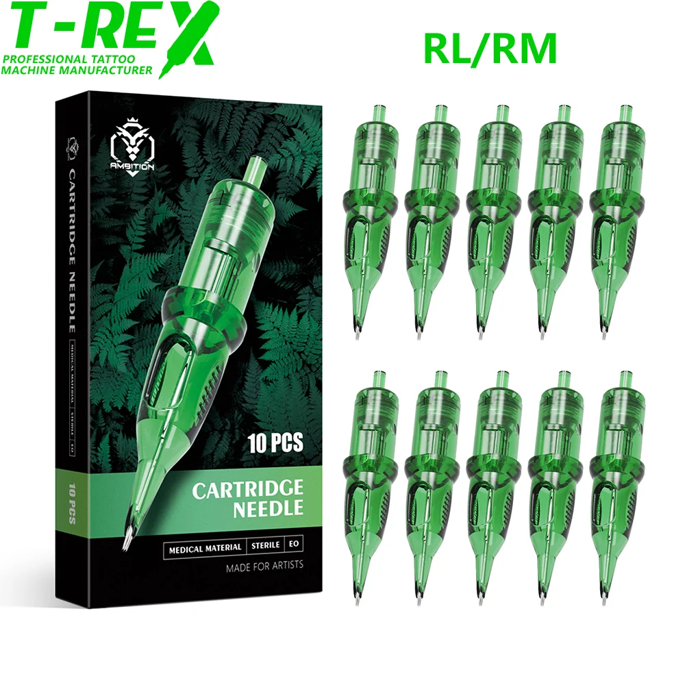 

T-rex Tattoo Cartridge Needle RL/RM Sterile Safety Needle Tattoo Rotary Pen Round Lining 0.25MM 0.3MM 0.35MM