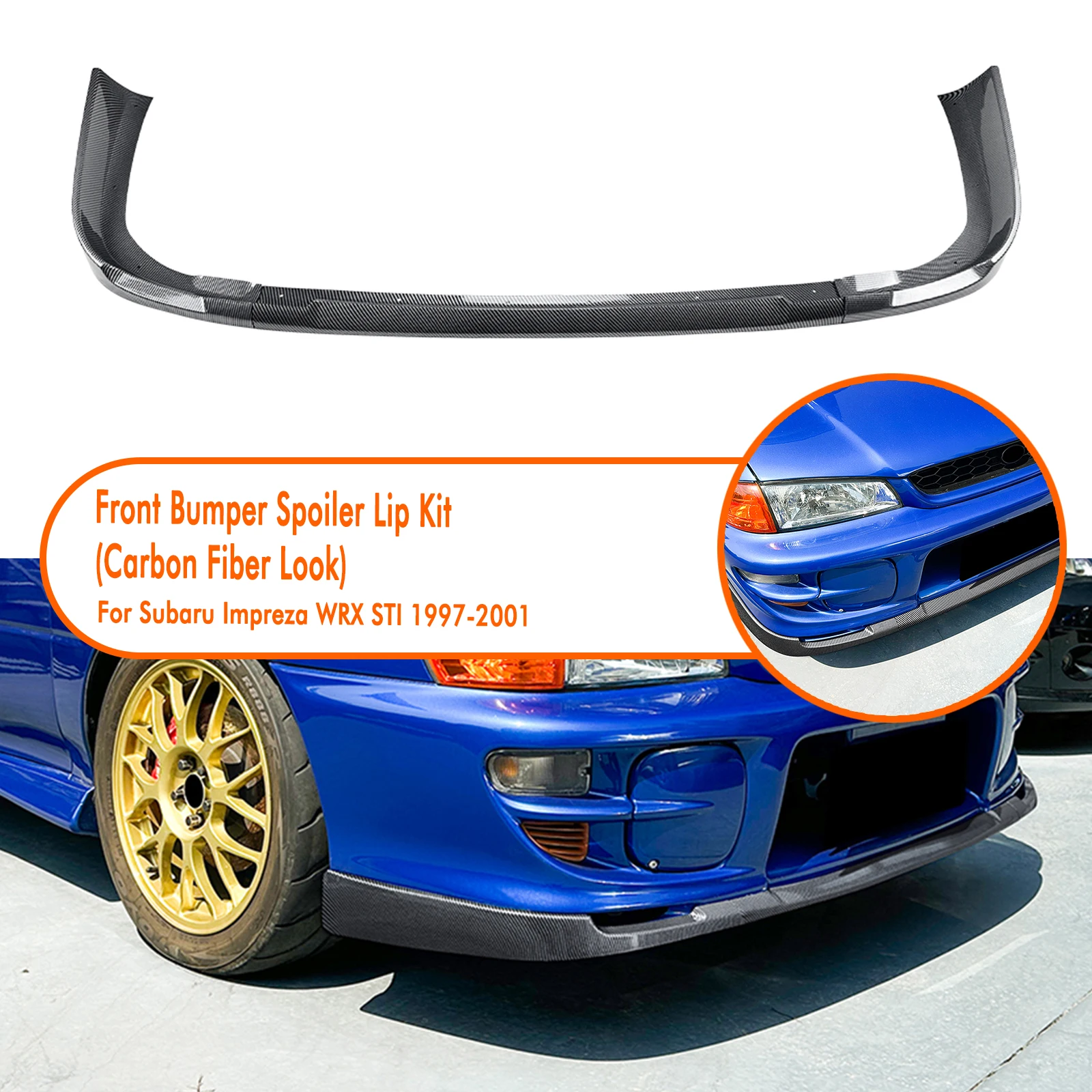 

3 шт. автомобильный передний бампер, спойлер, нижний сплиттер для Subaru Impreza WRX STI 1997 1998 1999 2000 2001