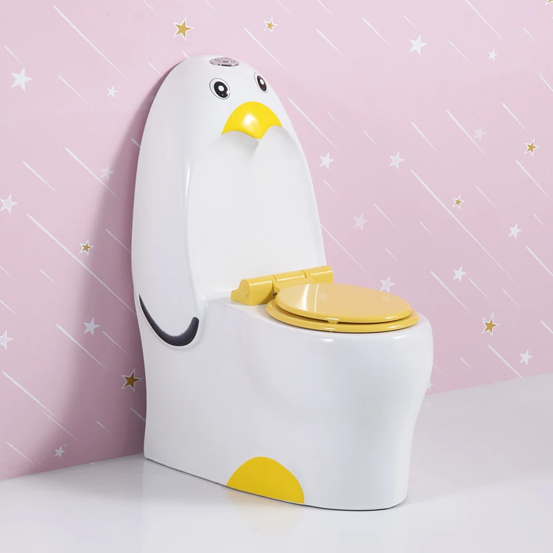 Mulan home bathroom kindergarten children Penguin toilet cartoon toilet colored ceramic toilet children toilet