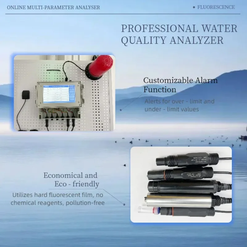 جهاز تحليل المياه عبر الإنترنت IOT مستشعر زراعة الروبيان PH NH4 + DO EC TDS جهاز اختبار جودة متعدد المعلمات #6