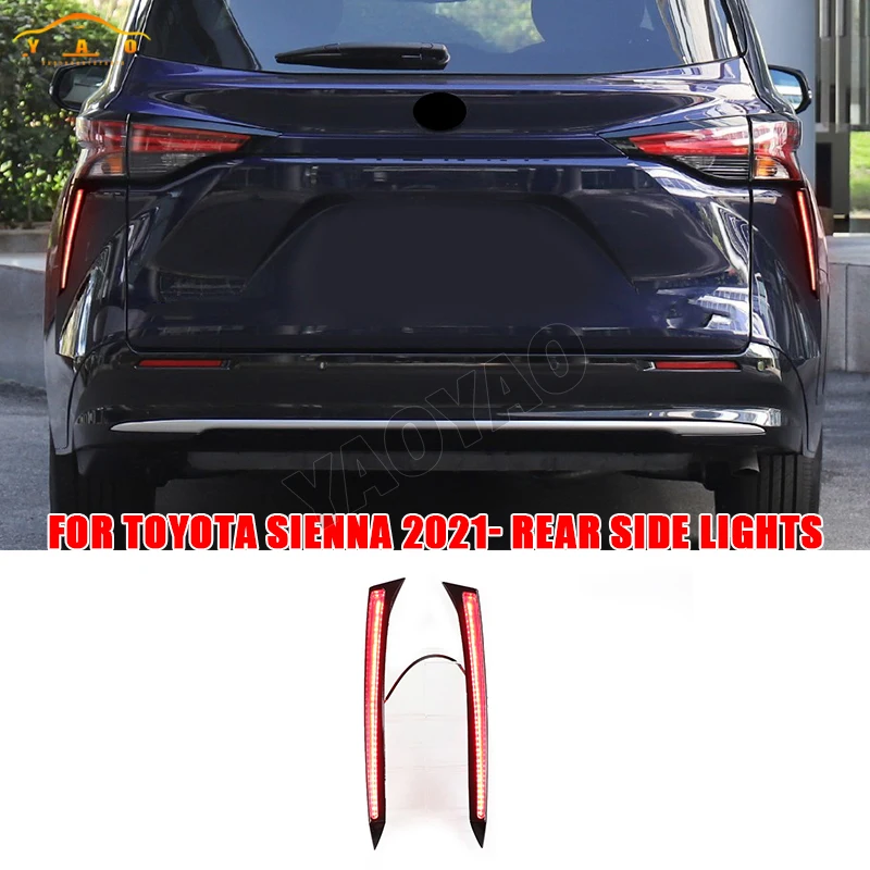 

Car LED Rear Fog Lamp For Toyota Sienna 2021 2022 2023 2024 Car Bumper Brake Light Reflector Turn Signal Indicators
