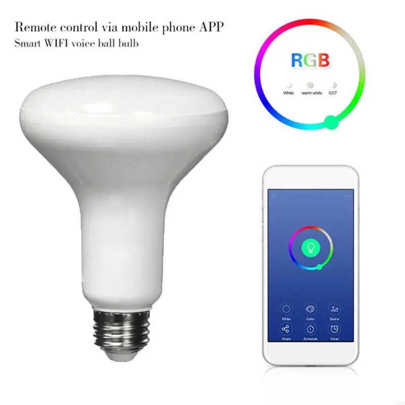 Y88b للمصباح الذكي Dimmable Color تغيير WiFi WiFi اللاسلكي جهاز التحكم الصوتي عن بُعد