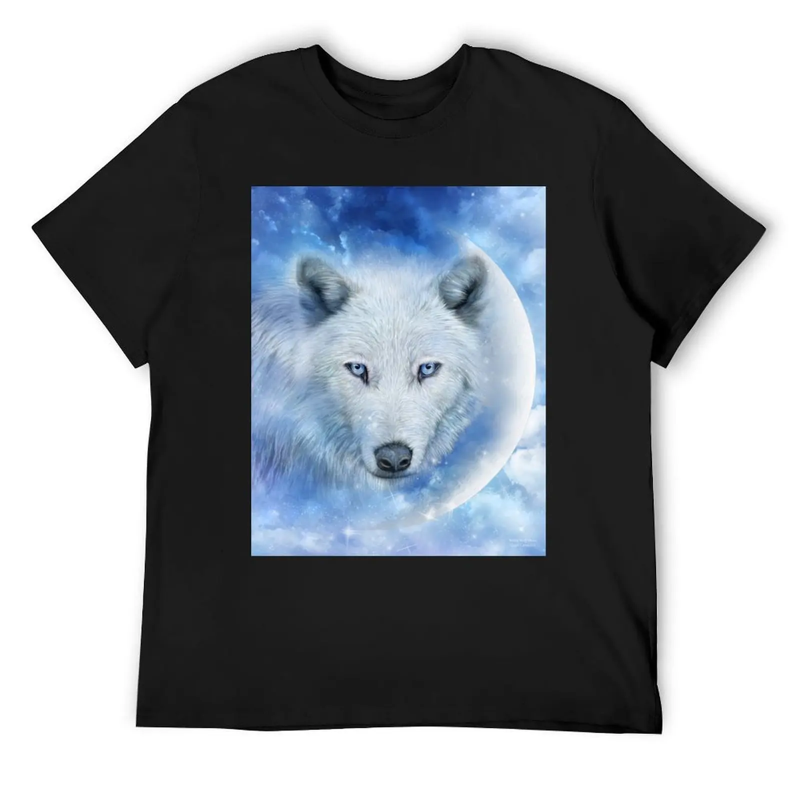 

White Wolf Moon T-Shirt Personalized t-shirt luxury t-shirt quick-drying outfits for men