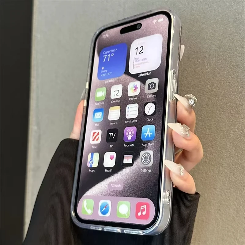 Pink Peony Lotus Print Phone Case for IPhone 16 15 14 13 12 11 Pro Max 15 Pro XS XR 7 8 Plus 16E Shockproof Silver Plated Cover - náhled 4