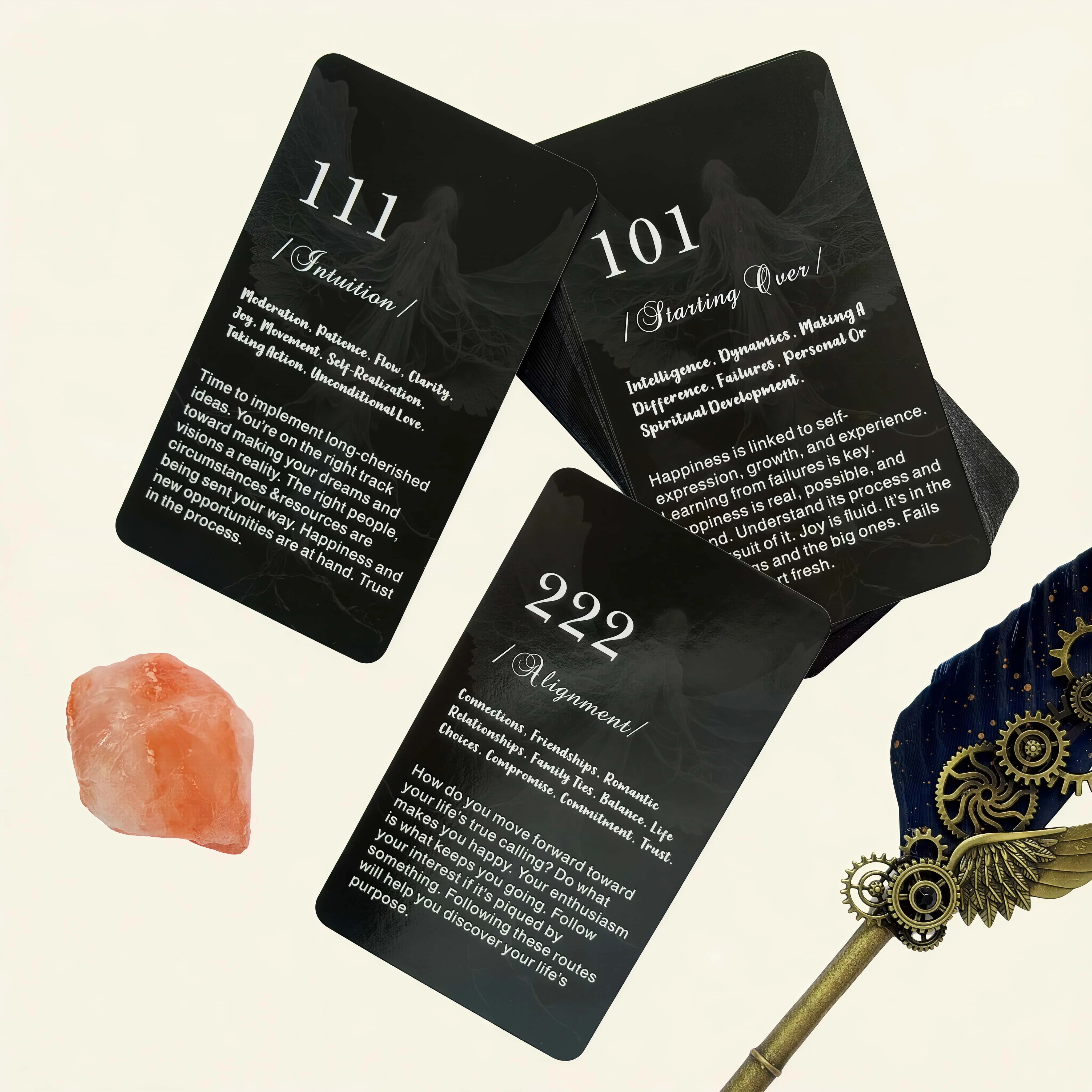 56 English Angel Number Oracle Cards, Spiritual Self-Reflection, Tarot Series, Guidance for Love and Career. 4