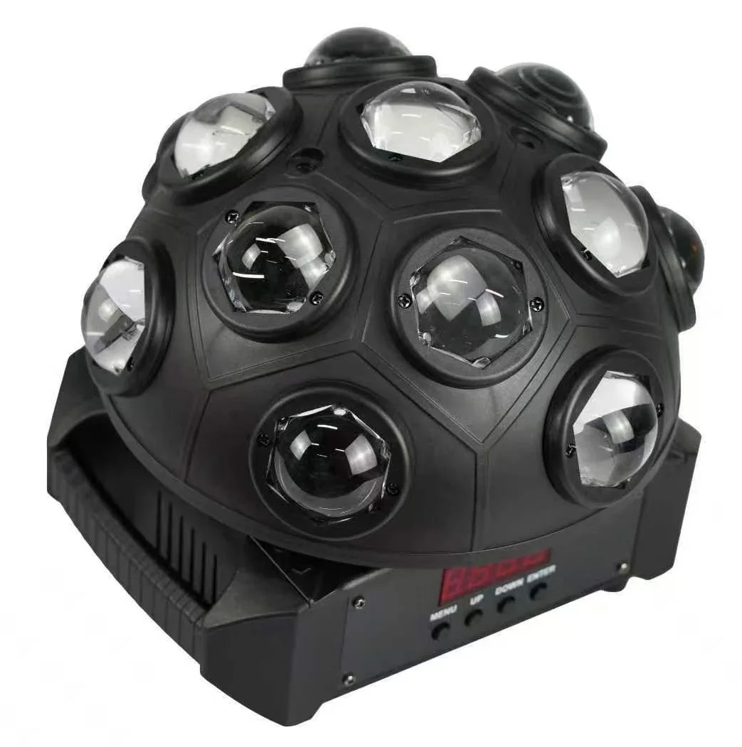 13x10W RGBW 4IN1 LED Moving Head Light with 2 Lasers, Channels DMX512 Sound Control Stage Light, 540° Rotation DJ Disco Lighting