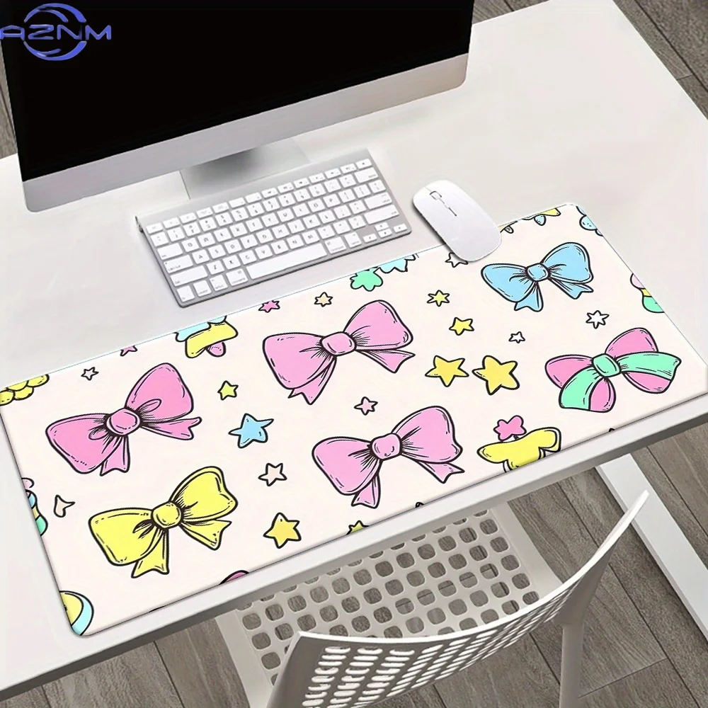 1pc, Cartoon Bow Tie, HD Printed Pad for Desk, Multi Functional XXL Mousepad, Keyboard Gaming Mouse Mats, Office Computer PC Gam