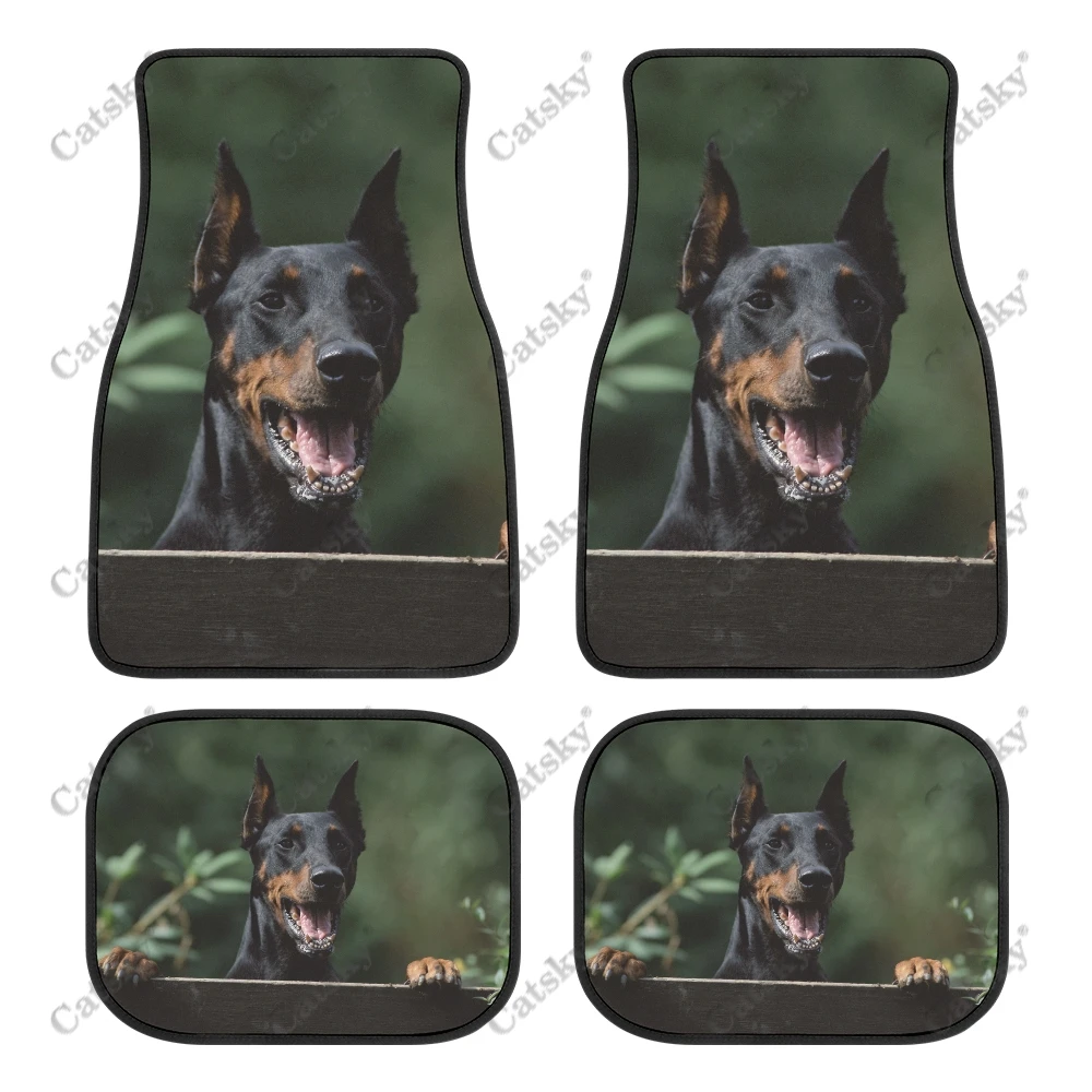 Doberman Pinscher Car Floor Mats Universal Interior Design Accessories Pattern All Weather Waterproof Floor Mats