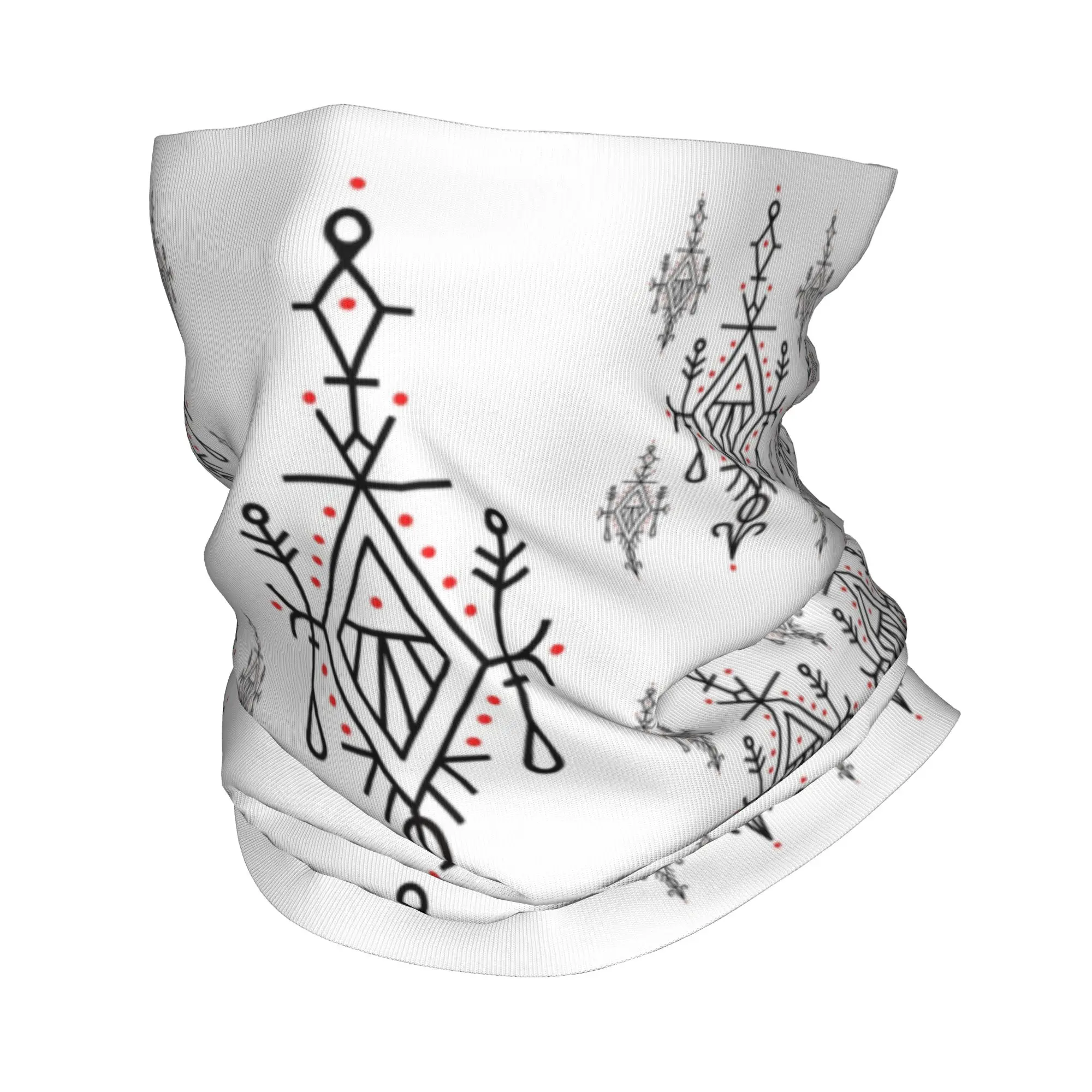 Amazigh Kabyle Pattern Bandana Neck Gaiter Windproof Face Scarf Cover Women Men Geometric Traditional Headwear Tube Balaclava