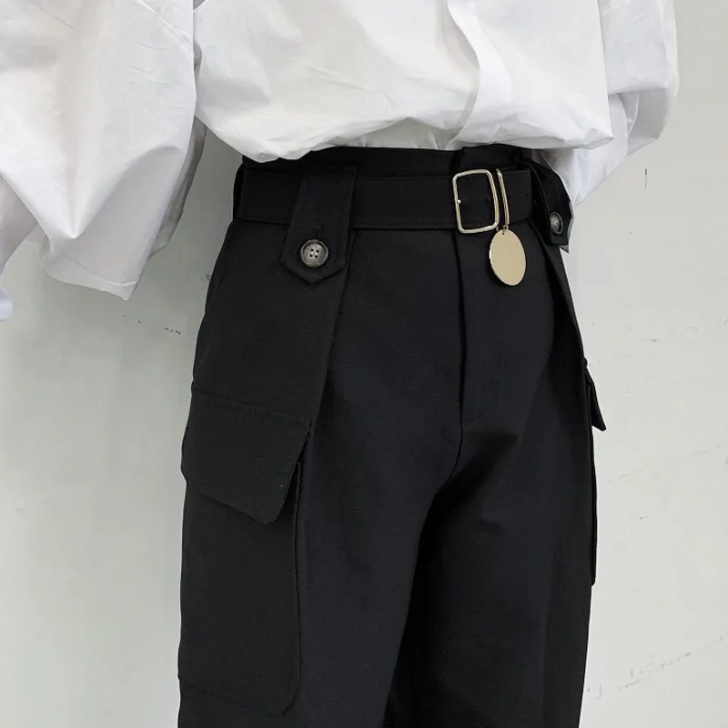 WVGA Spring Autumn New Men Dark Style Unique Design Jogger Pants Trendy Versatile Niche Chic Casual Wide-Leg Trousers Ins W24637