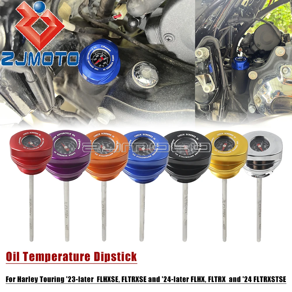 

Motorcycle Dipstick Oil Temperature Gauge For Harley Touring Road Glide ST CVO FLTRX Street Glide FLHX 2024 FLHXSE FLTRXSE 23-24