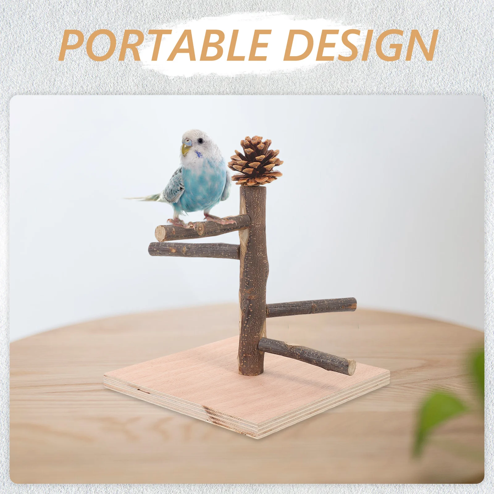 

Desktop Bird Perch Stand Wooden Parrot Training Rack for Parakeets Conures Indoor Bird Climbing Playing Platform Stable Base