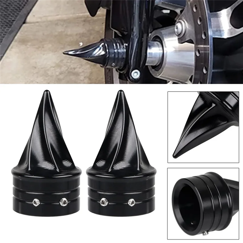 ฝาครอบน็อตฝาครอบเพลาหน้าสีดําที่เชื่อถือได้สําหรับ Street Glide Road King Low Rider