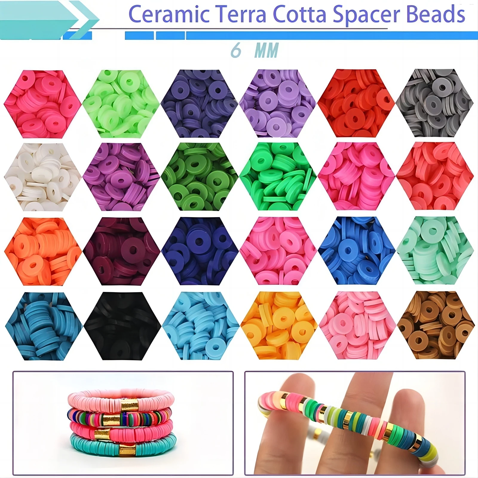 2400 Polymer Clay Bead Bracelet Making Toolkit, Various Combinations Can Be Diy Jewelry Made With Lobster Clasps And Elastic Rop