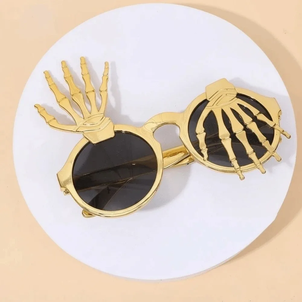 Skeleton Hand Halloween Party Sunglasses Plastic Frame Dark Lenses Funny Costume Eyeglasses Spider Web Durable Material