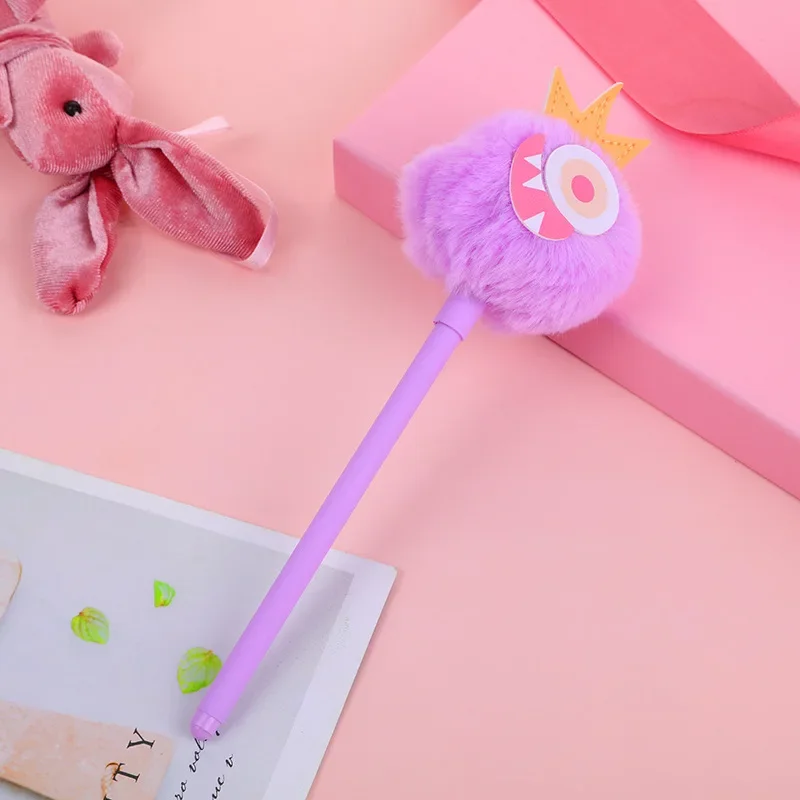 20PCS  Korean version sweet cute girl heart  strange hair ball neutral pen students creative funny water ball pen