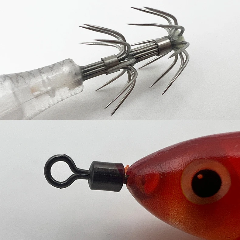 ShareShark 5 Stück/Box Leuchtendes Horizontales Garnelen- und Tintenfischhaken-Set, geeignet für Meeresangeln auf Tintenfische und Oktopus. – Detail 15