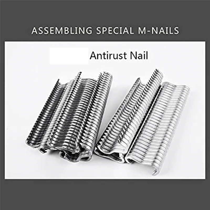 طقم كماشة حلقة أظافر من النوع M مع 2400 قطعة مقاطع M لتثبيت السياج، وتركيب المفروشات، وأقفاص الحيوانات، أصفر #6