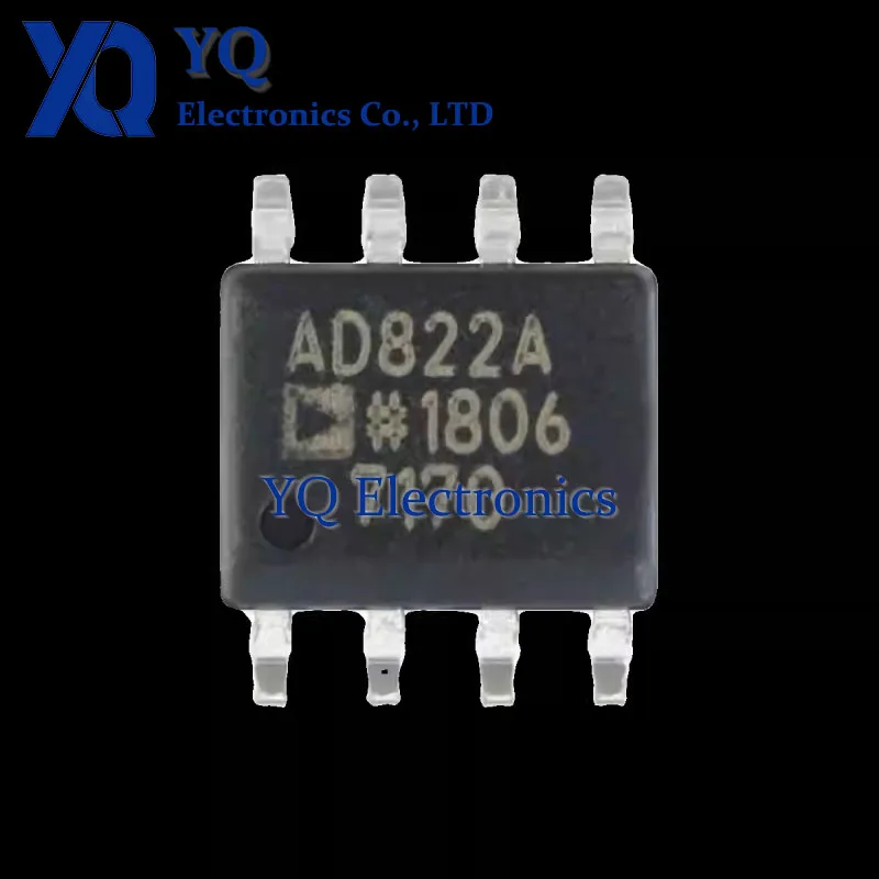 10PCS/lot New OriginaI AD822ARZ-REEL7 AD822A SOIC-8 Single Power Rail to Rail FET Operational Amplifier Chip