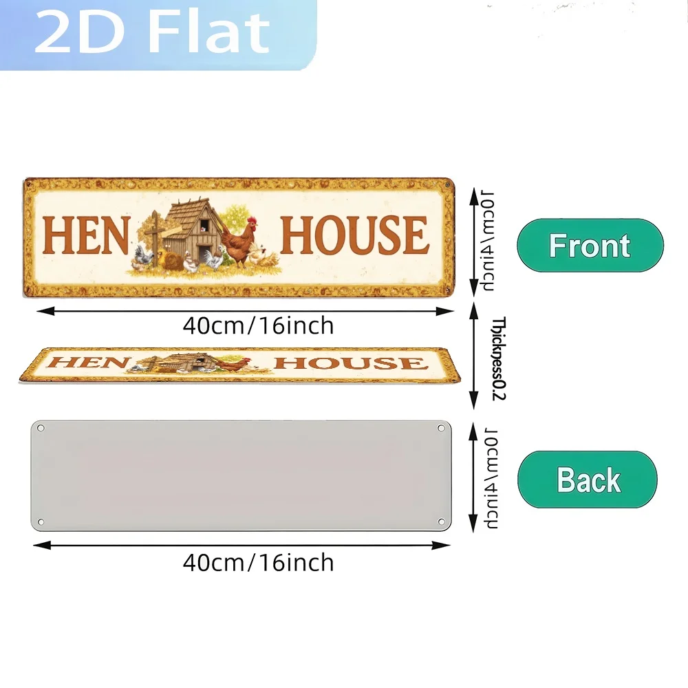 2D Flat, 1pc Vintage Aluminum Sign - 